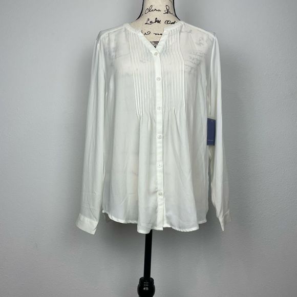 Laura Scott Tops - Laura Scott MediumWhite Long Sleeve Cottagecore Shirt
